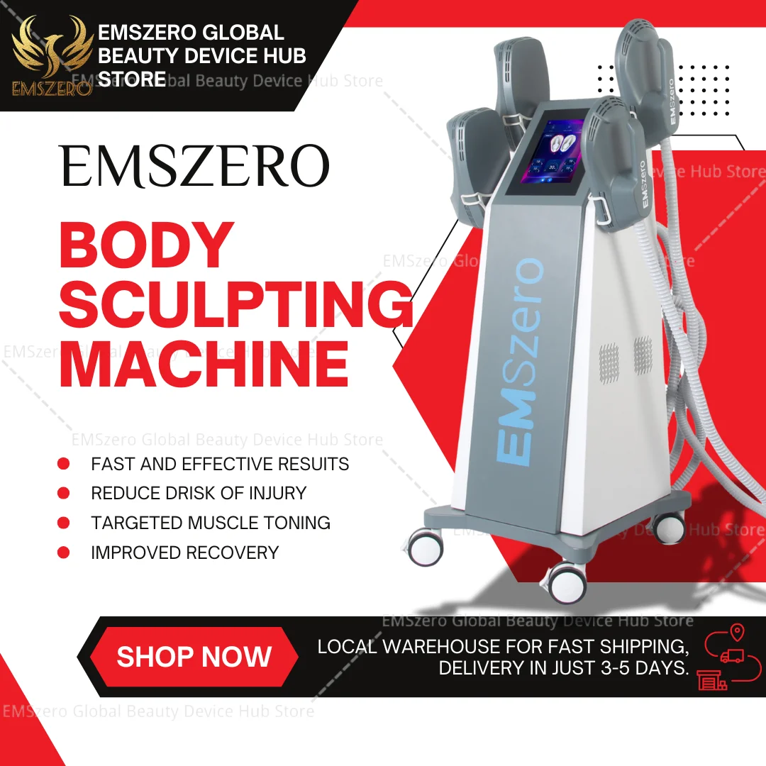 

Professional EMSzero Machines 6500w 200hz Slimming Body Sculpting Hiemt Shaping EMS Muscle Stimulator 5Handles RF