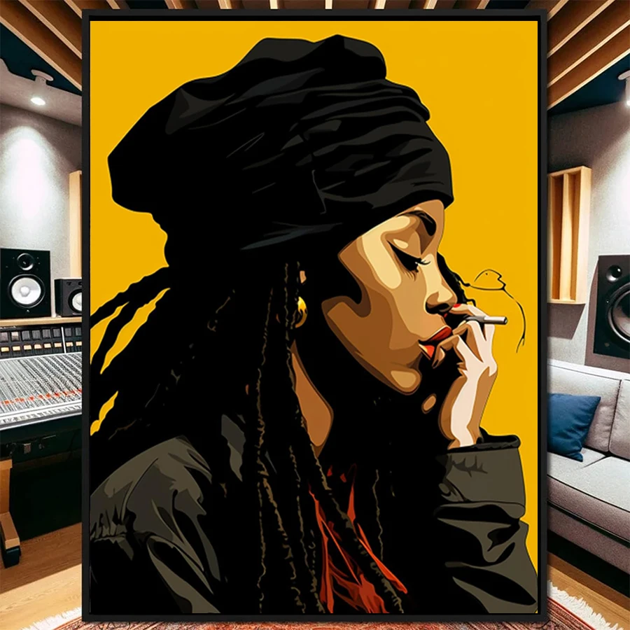 

5D Diamond Embroidery Picture Kit New Modern Art Fashion Cool Black Woman Diamond Painting Mosaic Cross Stitch Adult Decoration