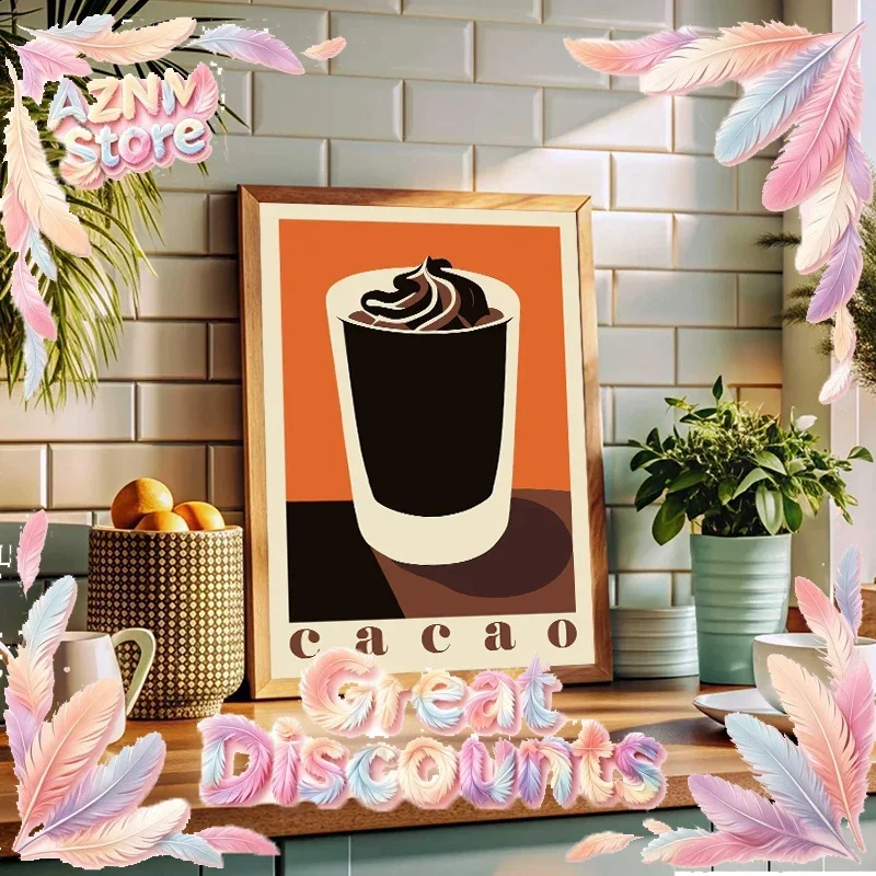 Pintura en Lienzo Minimalista 2026 con Diseños de Pizza, Plátano, Frutas y Café, Arte Mural para Decoración de Sala de Estar