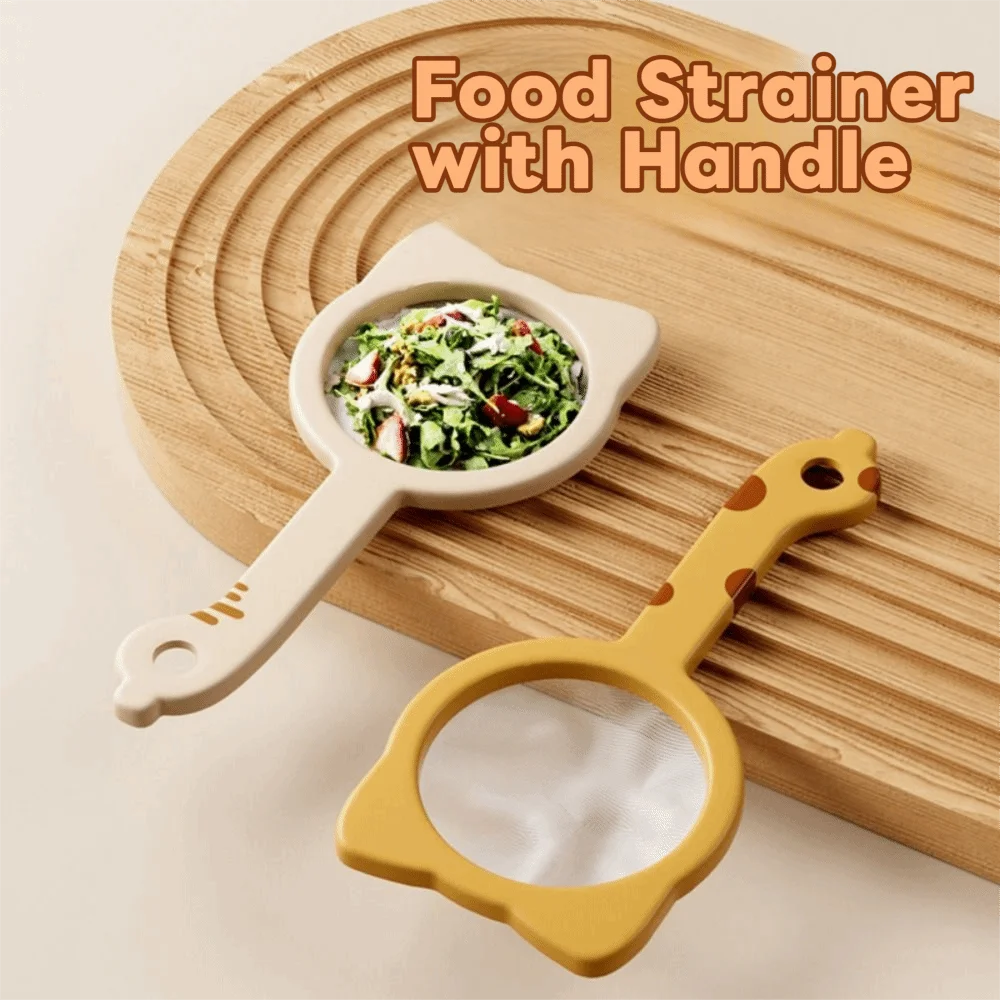 2 in 1 Funnel Filter with Handle 120 Mesh Double-layer Kitchen Oil Funnel with Filter Multifunctional Reusable Mesh Flour Sieve