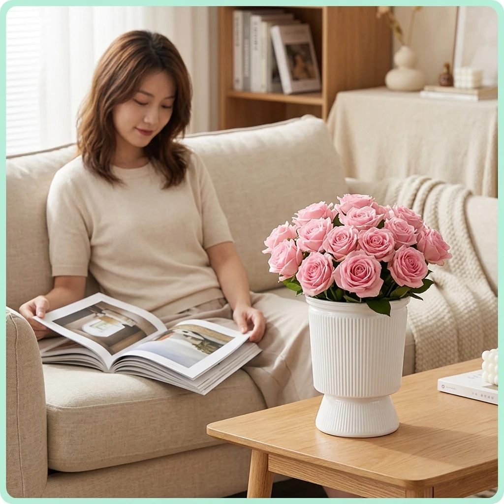Self Watering Self-absorbing Flower Pots Plastic Succulents Waterless Cultivation Bamboo Planter Pots Transparent Flower Vase