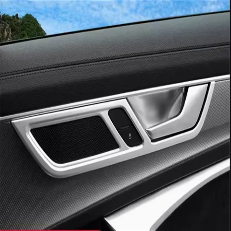لأودي A6 C8 A7 2019 - 2023 LHD السيارات التصميم الداخلي الجانب الداخلي مقبض باب السيارة سحب غطاء وعاء نافذة التبديل التحكم الكسوة #3
