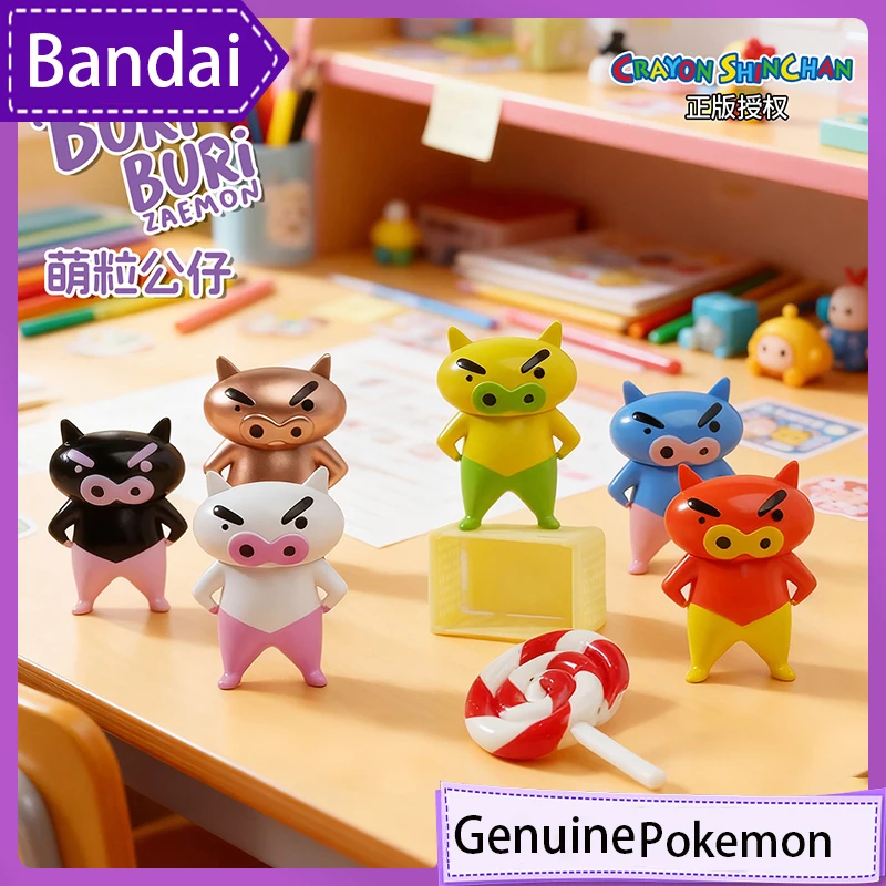6pcs/set Genuine Crayon Shin-chan Buriburizaemon Anime Action Figure Model Toys Gift for Birthday