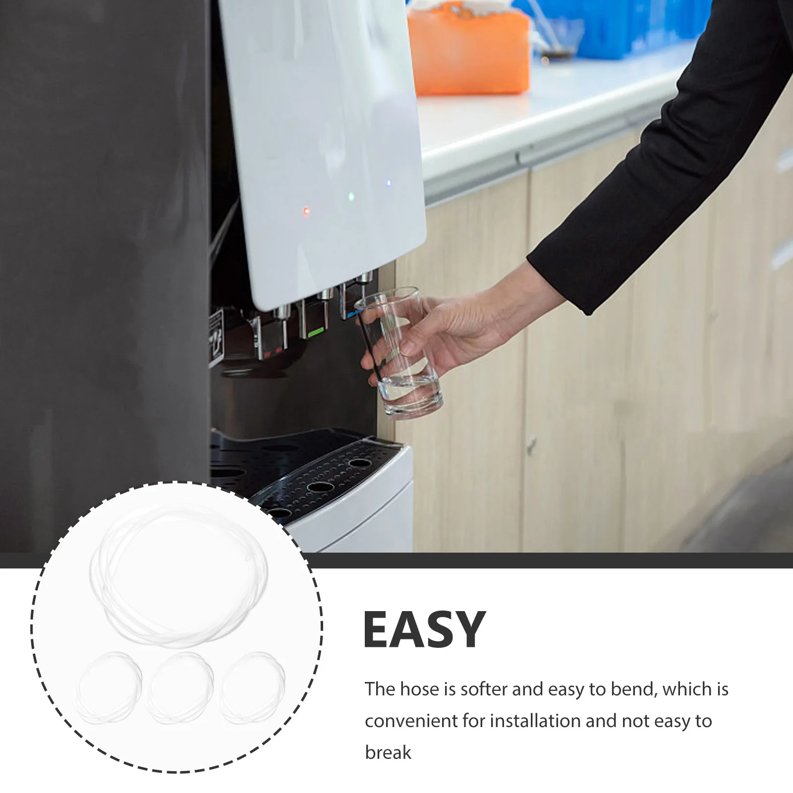 

4Pcs Water Dispenser Silicone Hose Replacement High Temperature Resistant Smooth Bendable Tubing for Electric Drinking Water