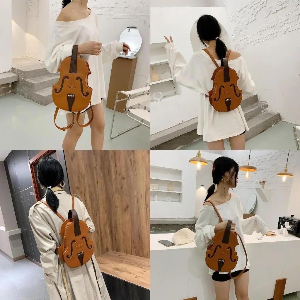 

X90d Женщины скрипка формы Pu кожаный рюкзак кошелек модная сумочка для проездной школы колледжа колледж Rucksack