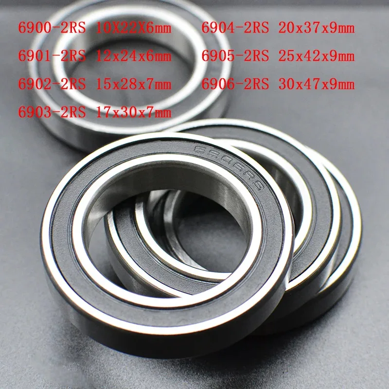 10pcs Bearing 6900 6901 6902 6903 6904 6905 6906 2RS RS Deep Groove Ball Bearing Double Seal Thin Section 6905 2rs Ball Bearings
