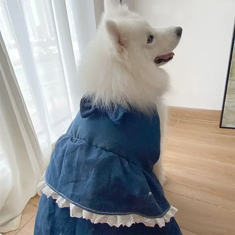 Large Pet Dress Summer Big Dog Clothes Corgi Samoyed Husky Border Collie Labrador Golden Retriever Clothing Costume Apparel 5XL