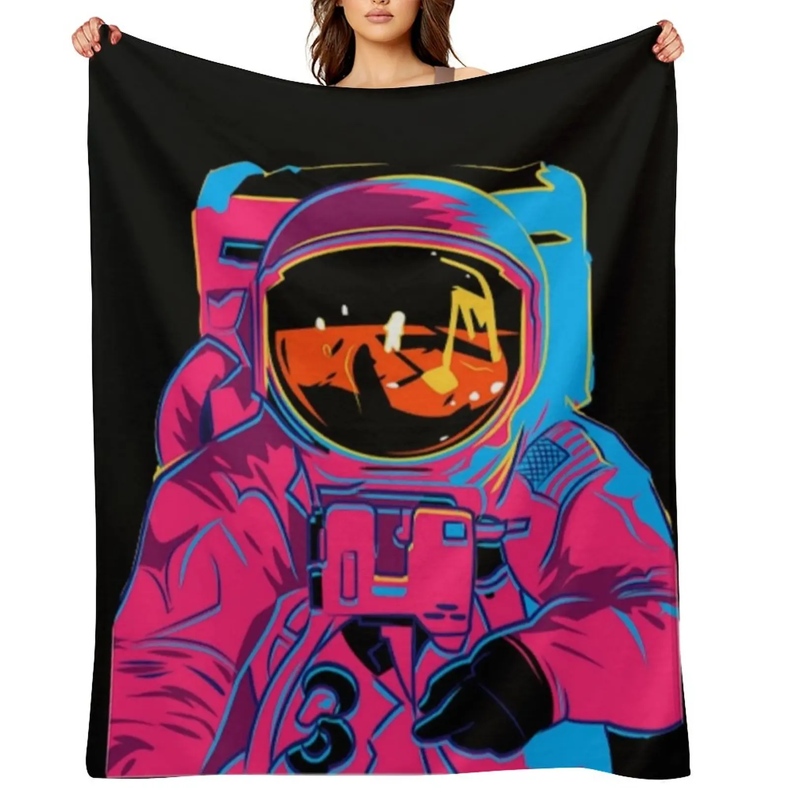 

Trippy rainbow Astronaut Throw Blanket Sofa Quilt Decorative Sofa for winter christmas gifts Blankets