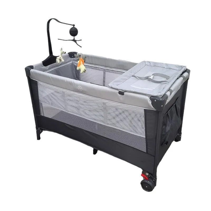 

Portable foldable children's play bed Double non-splicing queen bed BB bed baby cot crib