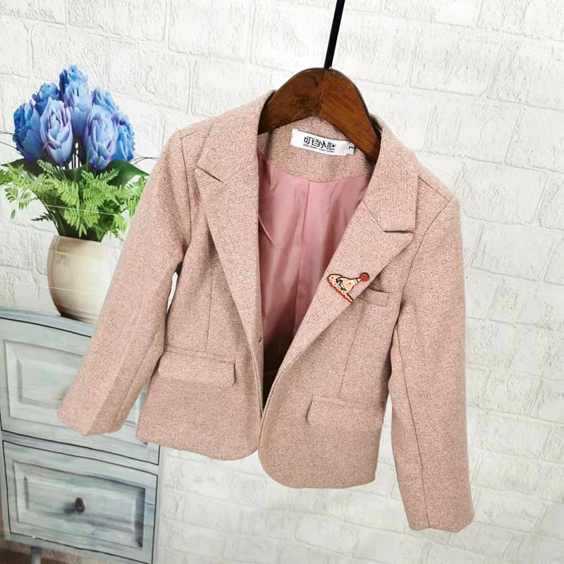 Children\'s Blazers Coat Autumn Spring Solid Color Suit Jackets For Boys Kid\'s Loose Host Performance Outerwear Clothes H38-1