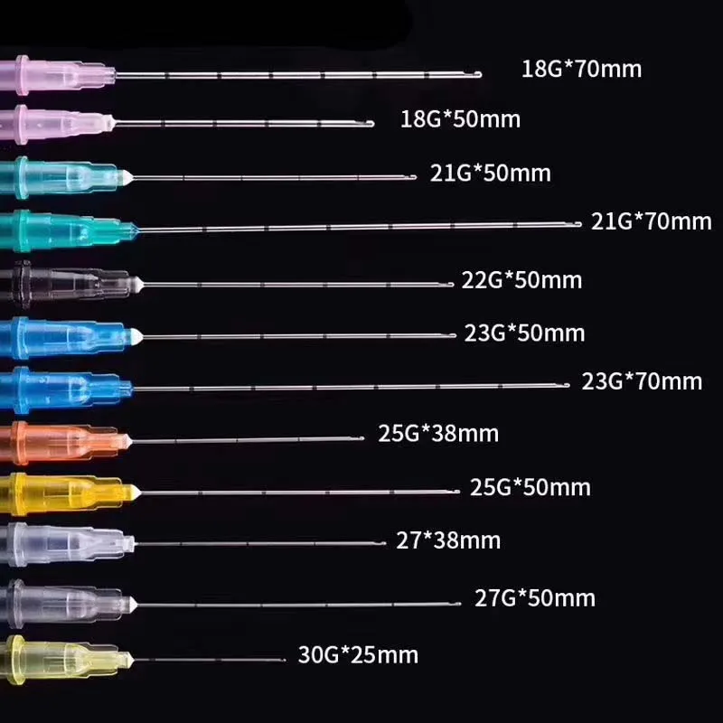 50 sztuk w opakowaniu 25g 22G 23G Drobna strzykawka Mikro kanula z igłą do wypełniacza skórzanego