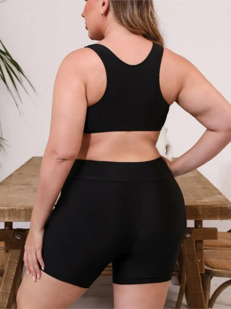 XL-5XL Plus Size High Waist Bikini Women's Push Up Large Size 3XL 4XL Swimsuit Summer Mujer Tummy Control Swimwear Bikini Sets view 4