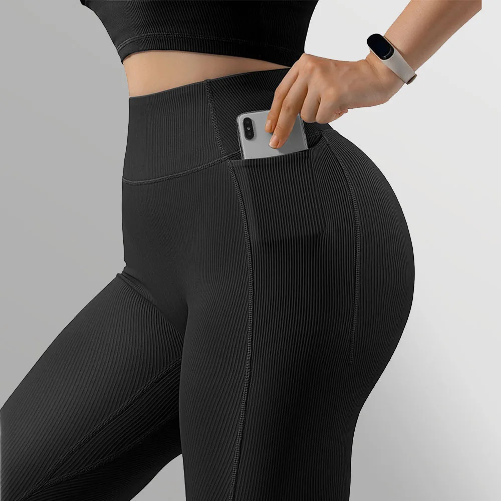 Yoga Leggings Women 2023 High Waist Push Up Running Outfits Gym Tights Yoga Pants With Pocket Workout Sports Leggings Fitness