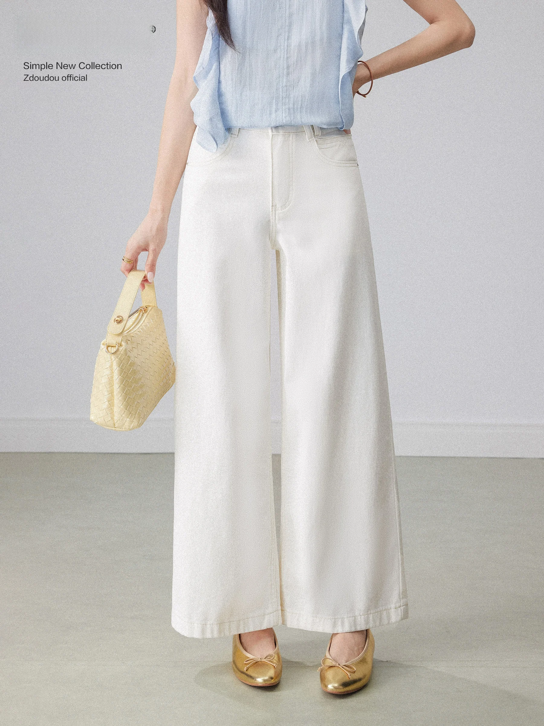 

Джинсы с высокой талией и широкими штанинами, женские летние джинсы нового стиля, корейские повседневные брюки прямого кроя, универсальные свободные джинсы бежевого цвета