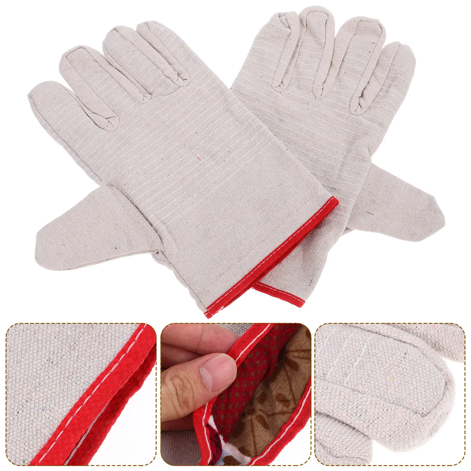 

1Pair Premium Cotton Yarn Garden Safety Gloves Welding Gloves for Heavy Duty Industrial Outdoor Work Gardening Pruning