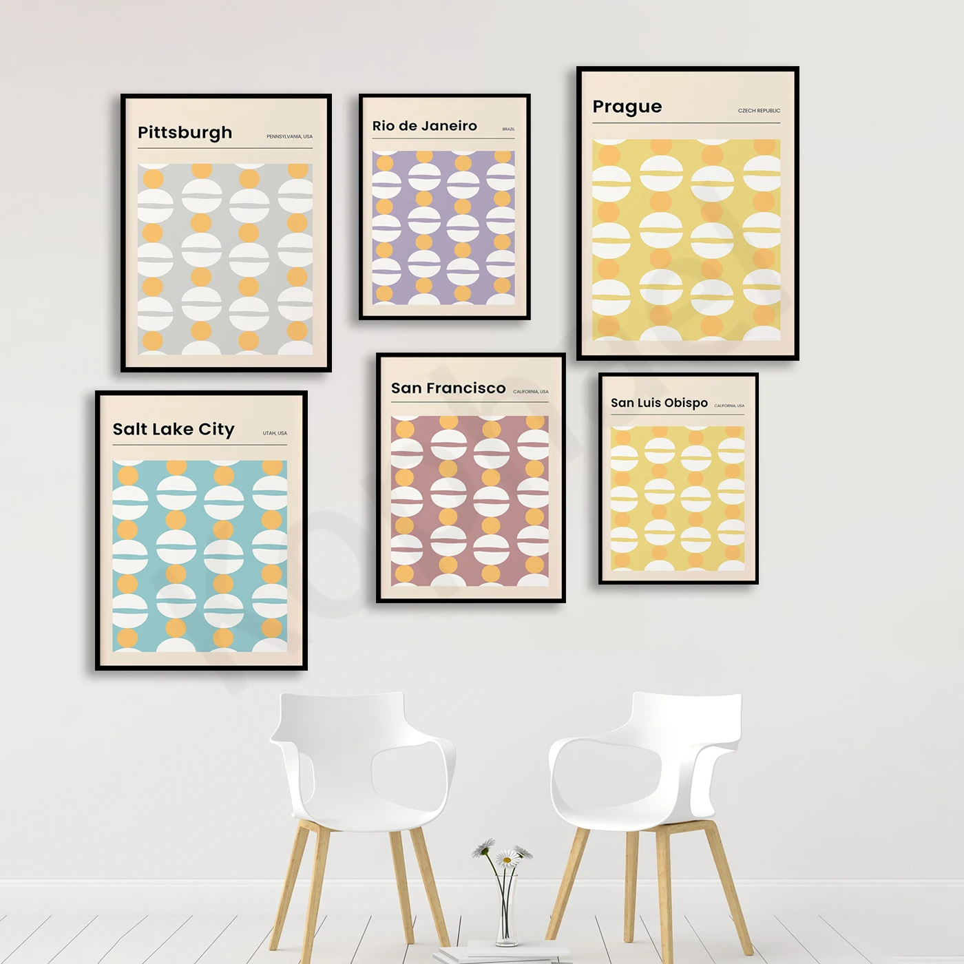 City Travel Map Poster Santa Barbara San Francisco San Clemente Rome Santiago Rio De Janeiro Portland Prague Porto Pittsburgh