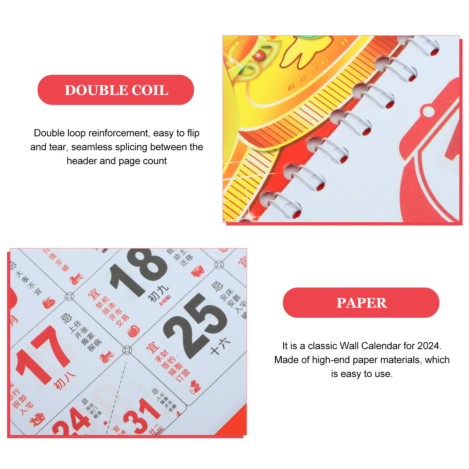 

Chinese Lunar Calendar China Hanging Calendars Decoration New Year Daily Asian Wall