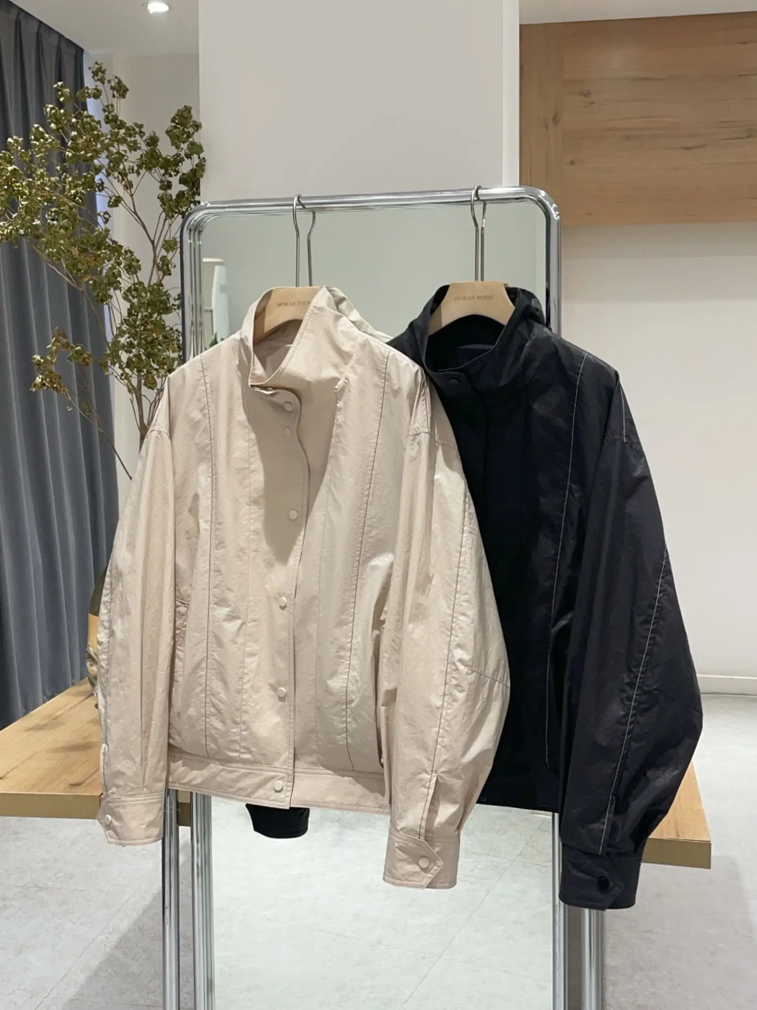 Nok Xiaola Authentic Spring 2026  Brand MUE Stand Collar Jacket Outerwear True to Size Casual Style Long Sleeve