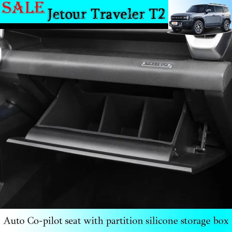 

Fit for Jetour Traveler T2 2023-2025 Car Co-pilot Seat with Partition Silicone Storage Box Car Interior Decoration Storage Piece