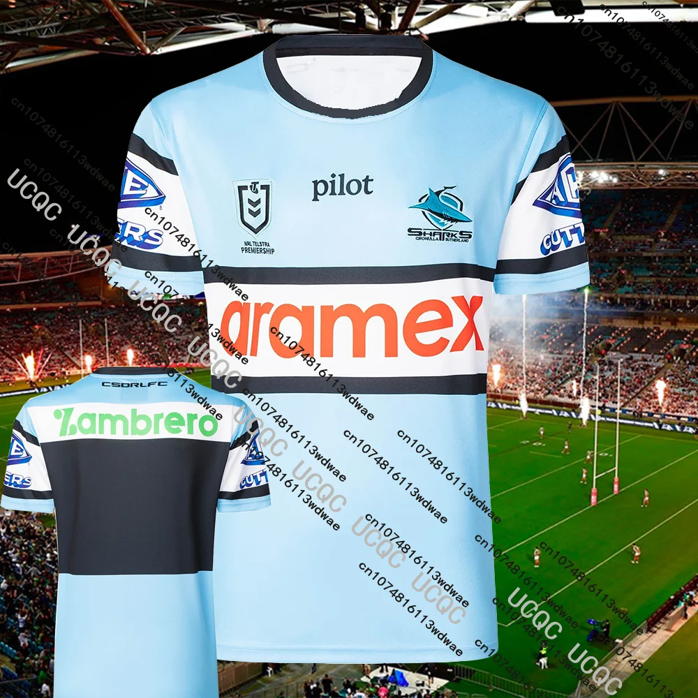 25/26 أحدث الصيف الأسترالية الرجبي ساذرلاند أسماك القرش قميص رياضي التدريب الرجبي الرجال تنفس نسخة تي شيرت جيرسي موتور #2