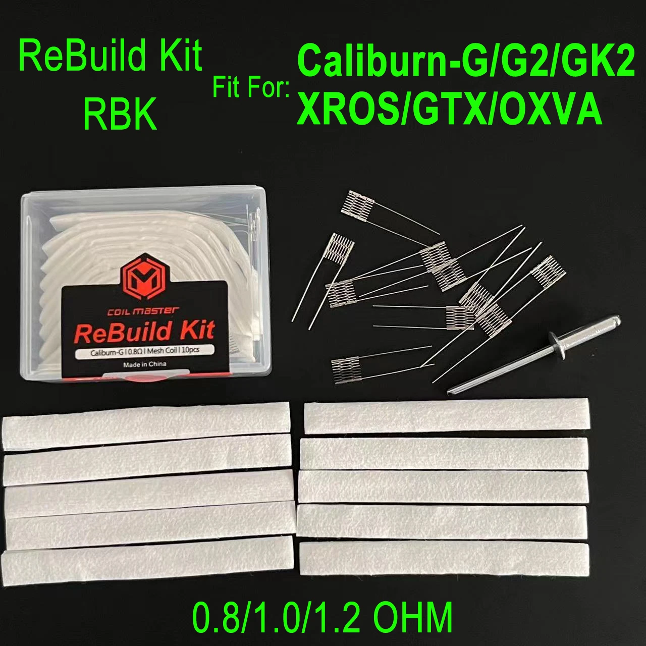 

5/3/1Box Caliburn G Rebuild Kit Decor for GTX/Caliburn/OXVA/Xlim/XROS Resistance Mesh Wire 1.2/1.0/0.8OHM DIY Replacement RBK