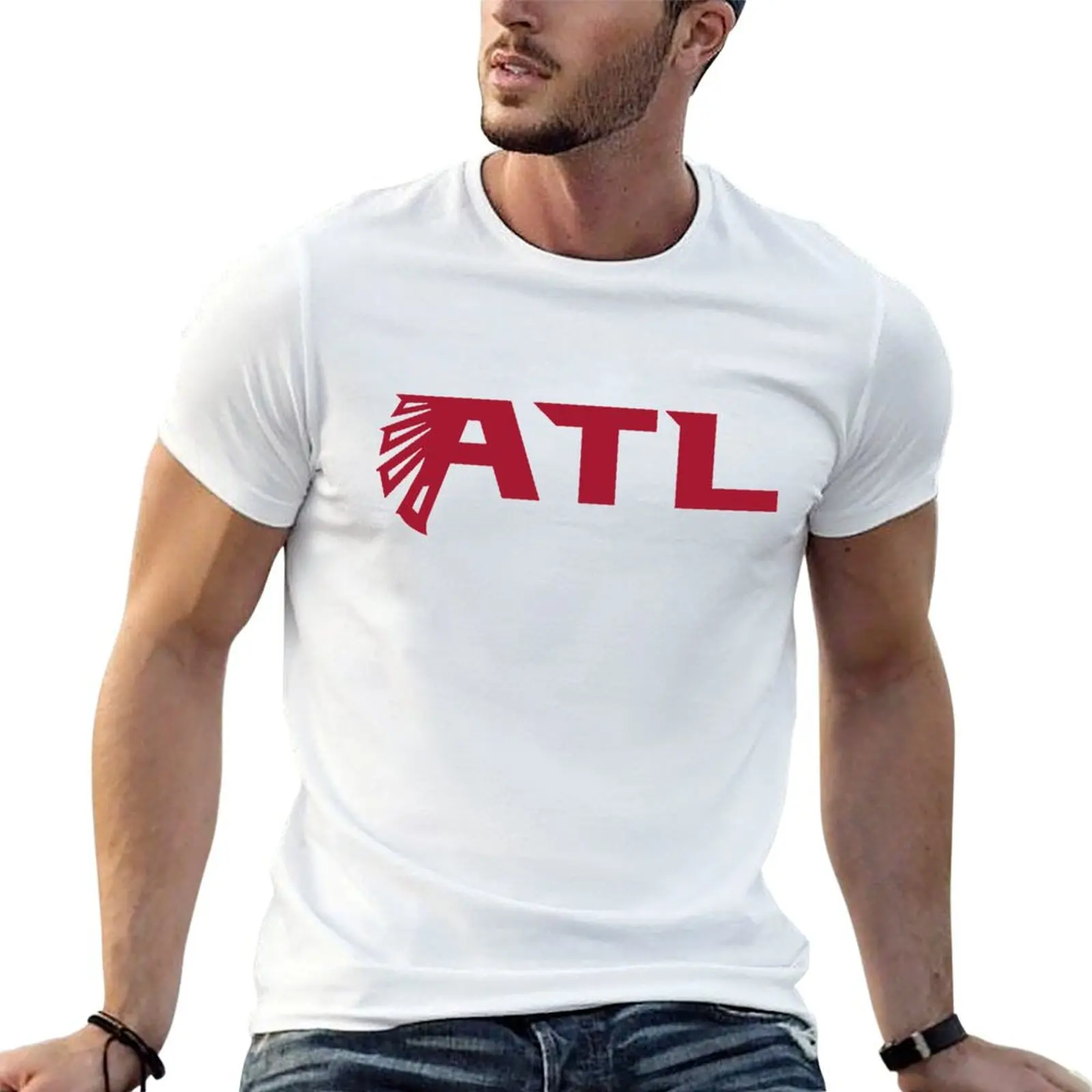 Camiseta com logotipo alternativo ATL, camisetas masculinas, camisetas estampadas para homens, camiseta masculina de designer