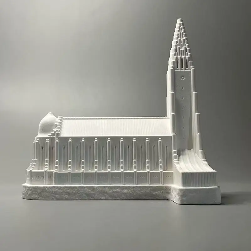 Nordic Cement Cathedral Architectural Model Statue Ornaments Sample Room Sculpture Decoration Home Office Figurines Accessories