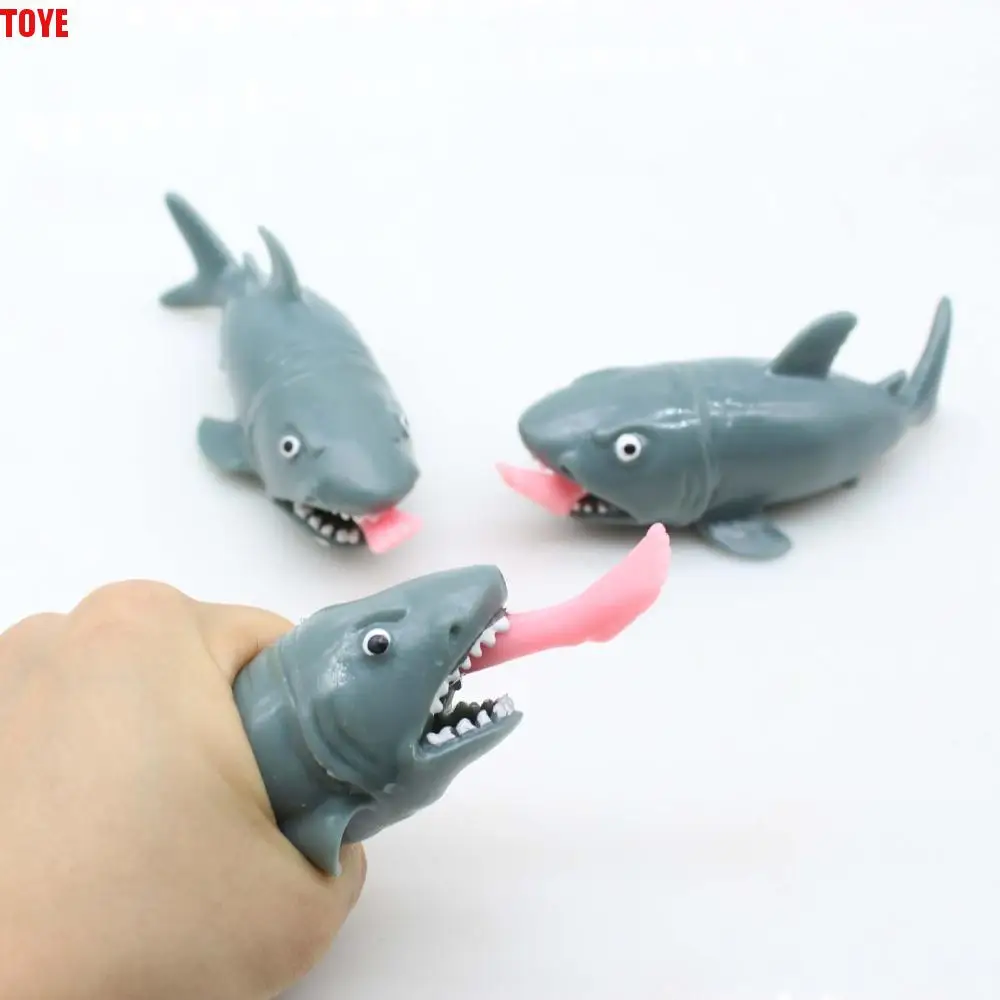 

1pcs TPR Biting Leg Shark Toy Squeeze Fidget Biting Leg Shark Funny Creative Children Gag Toys Spoof Trick Gift