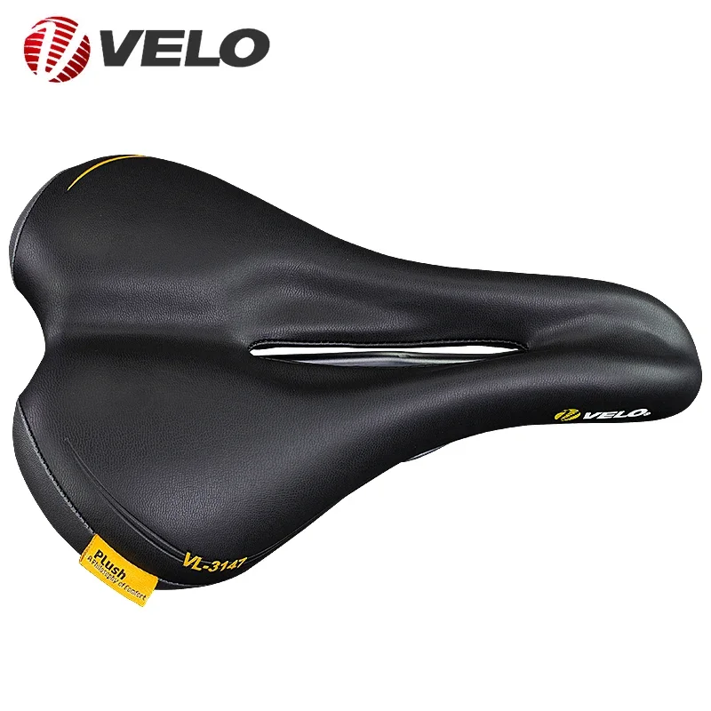 VELO Original Steel Rail PU Leather Comfort Bicycle Saddle for Road Gravel MTB Off-Road City Bicycle Touring Bike Cycling Parts