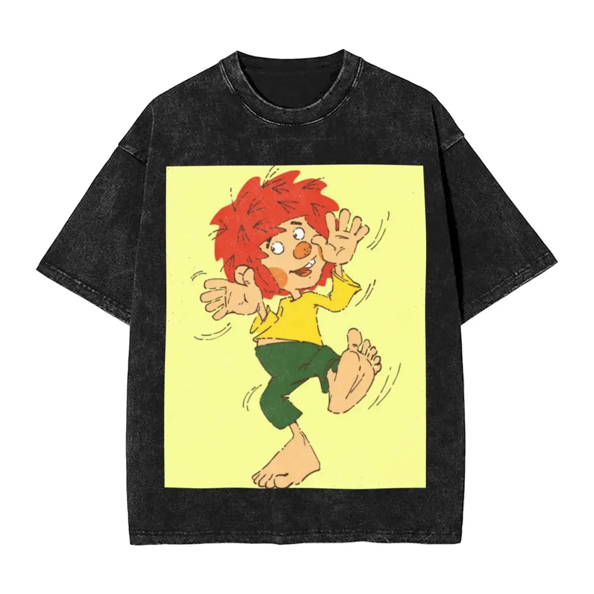 

Футболки с короткими рукавами Pumuckl Tanzen в стиле хип-хоп, потертые топы, футболки, уличная футболка большого размера для мужчин и женщин