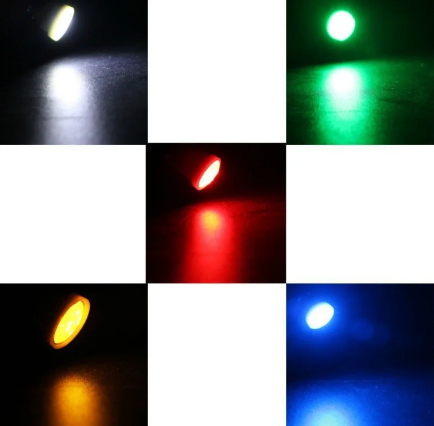 10-Pack T10 W5W LED White Red Blue Green Pink Clearance Lights Side Marker Door Reading Lamp Turn Signal Bulbs DC 12V