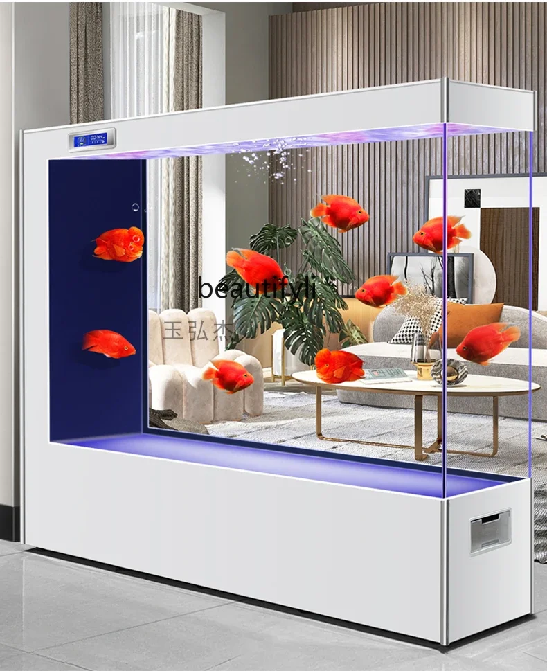 

Fish Tank Large Lazy Automatic Cycle Filter Ecological Aquarium Super White Glass Fish Tank