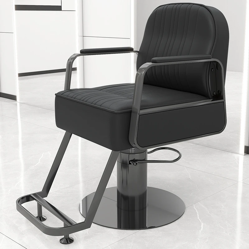 Minimalist Black Barber Chair Nordic Trendy Simple Elegant Hairdresser Chair Comfortable Aesthetic Cadeira Giratoria Furniture