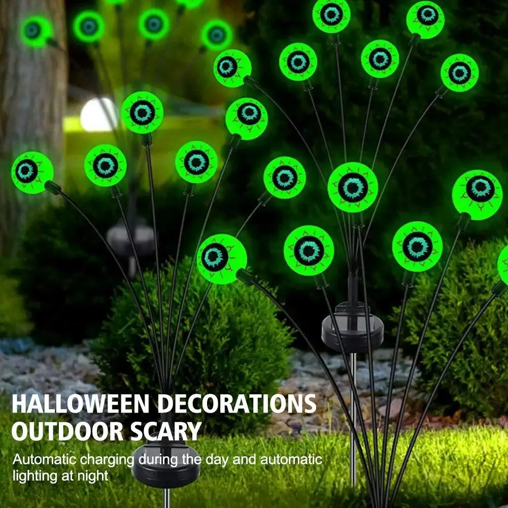 Halloween Decorations Outdoor Scary 3D Solar Eyeball Pathway Lights Waterproof Outdoor Inserted Lights For Party Garden Yard