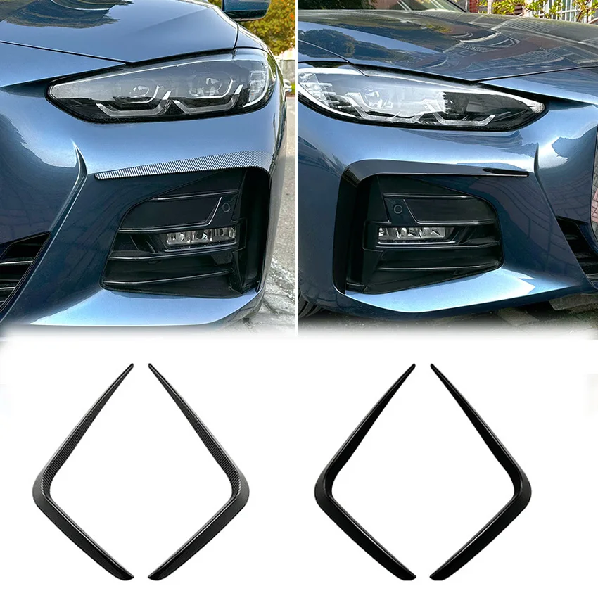 For Bmw 4 Series G22 G23 M Sport 2020-2023 Auto Front Bumper Lip Spoiler Front Fog Light Frame Covers Front Fog Lamp Trim Kits