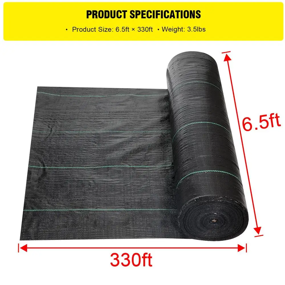 Commercial Grade Road Fabric 6.5x330 ft Landscape Weed Barrier Fabric 3.5OZ French Drain Material