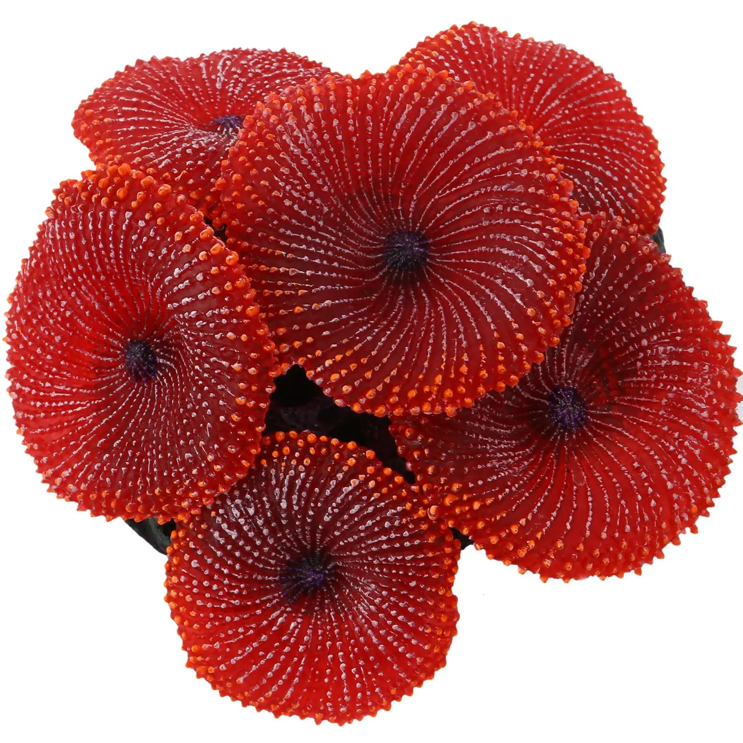 Artificial Aquarium Fish Tank Decoration Coral Sea Plant Ornament Silicone Nontoxic Red