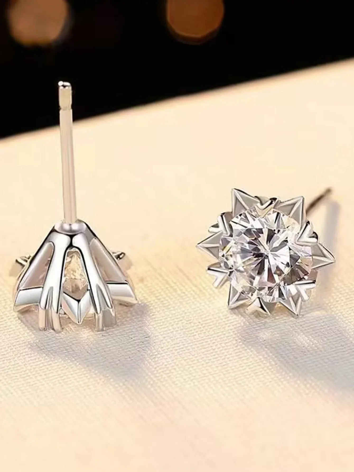 Hexagram Earrings 1ct Moissanite Earring 6.5mm Silver 925 Stud Earring  with Gra Certificate Jewellery Women