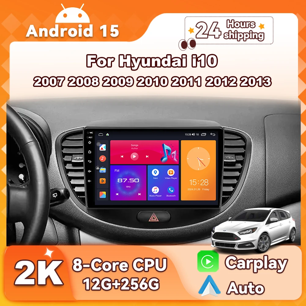 

Android 15 Carplay Car Radio For Hyundai i10 2007 - 2013 Multimedia Player 2Din GPS Navigation Carplay Stereo DVD Head Unit