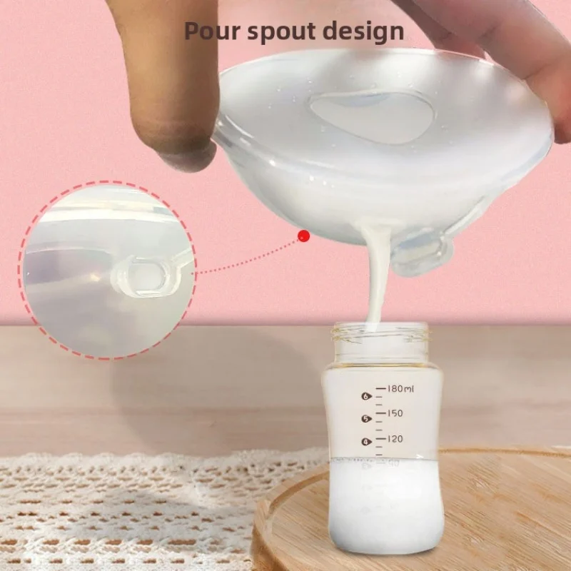 يمكن ارتداؤها سيليكون الثدي جامع سيليكون مكافحة تجاوز وسادة المحمولة الثدي جامع حليب الثدي