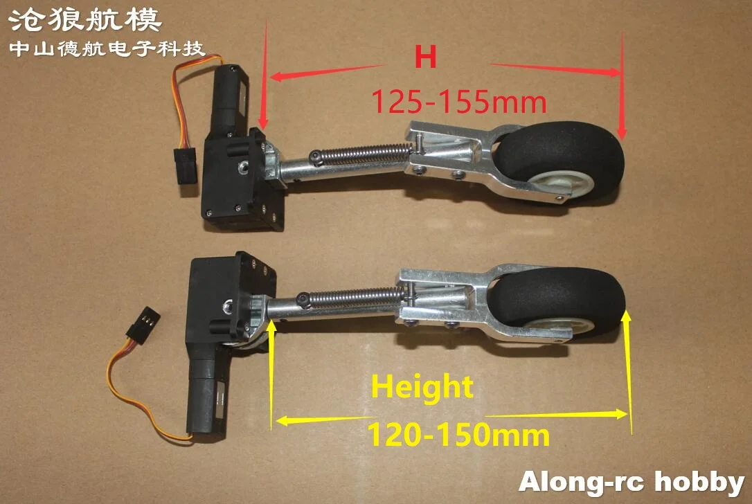 RC Plane Part 120 130 140 150mm Retractable Kneeling Landing Gear with Wheel for 2.5-3.5kg Models Airplane RC Aircraft Fighter