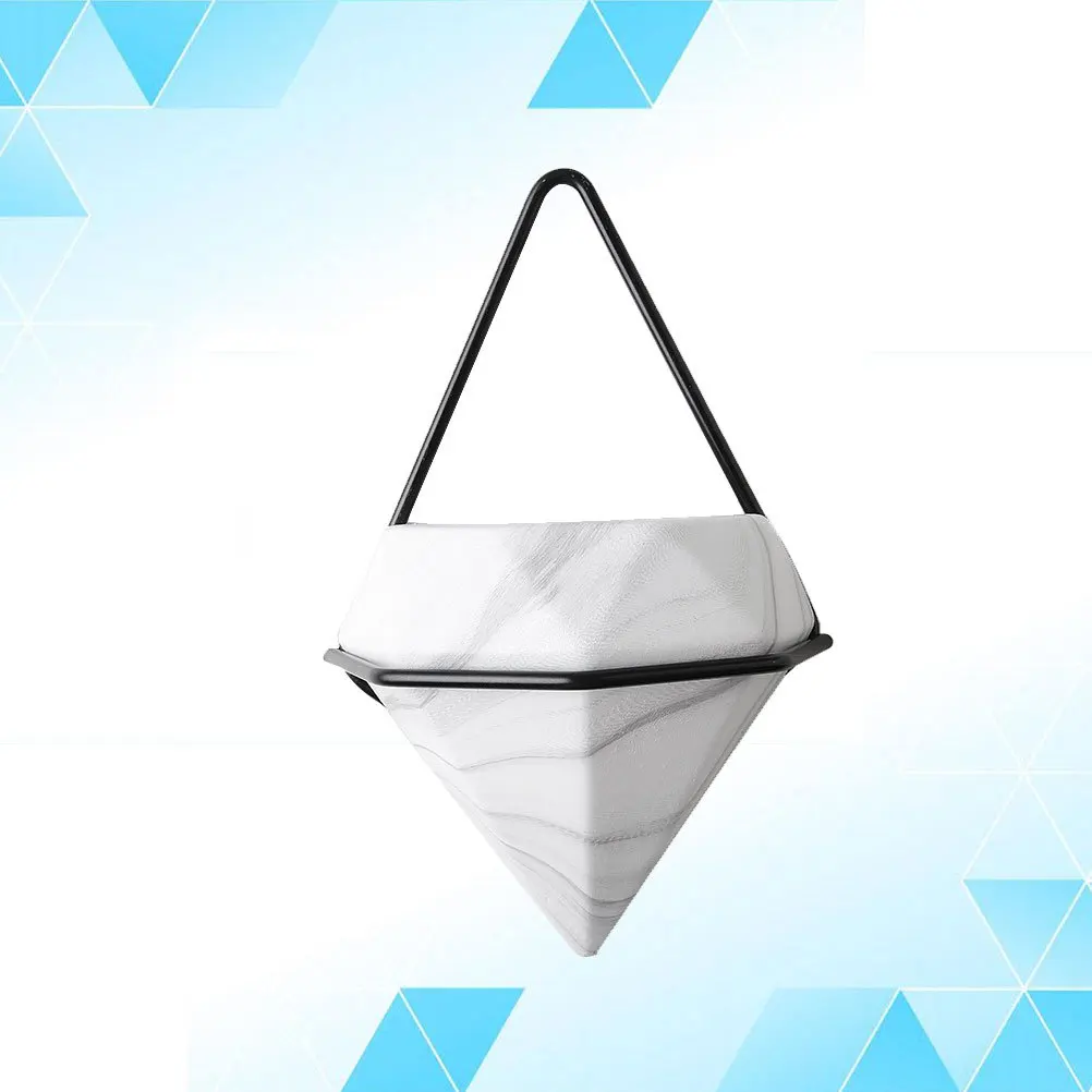 

Medium Black Marble Hanging Flower Pot Creative Chic Design for Succulents Mini Cactus Air Plants Large Wall