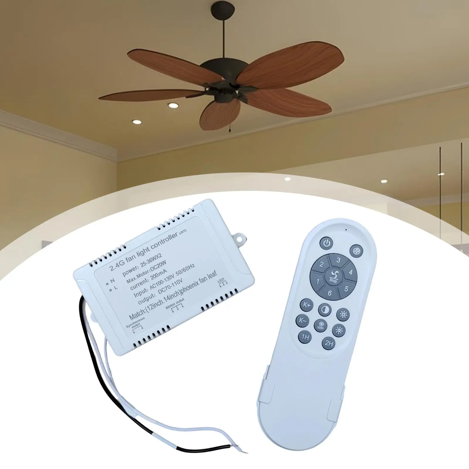 

Ceiling Fan Remote Control Set 110V Replacement for Ceiling Fans with Lights
