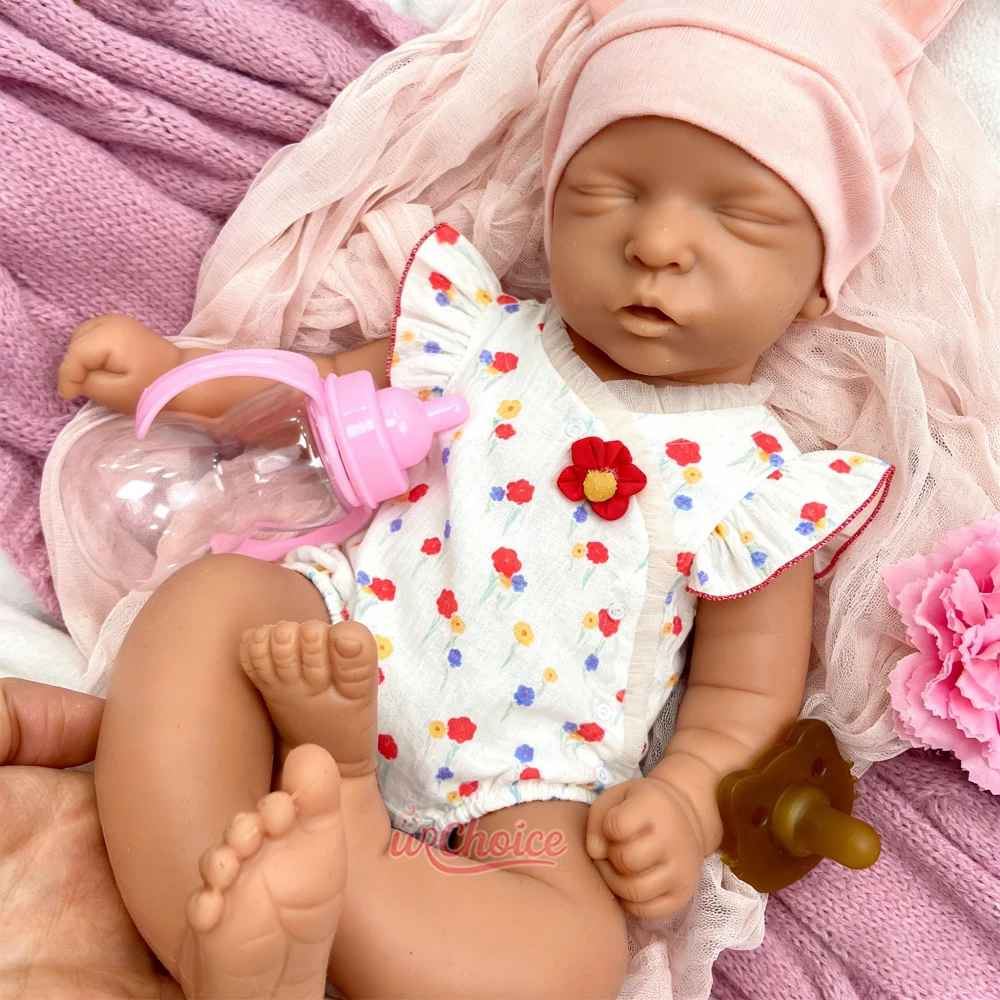 Realistic Full Body Silicone Reborn Doll 45cm Lifelike High Simulation Gentle Companion Doll for Elderly and Lonely People