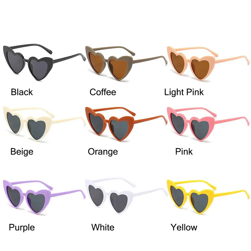 Lunettes de soleil vintage en forme de cœur pour enfants, lunettes d'extérieur pour enfants, lunettes de dessin animé pour tout-petits, garçons et filles de 3 à 9 ans