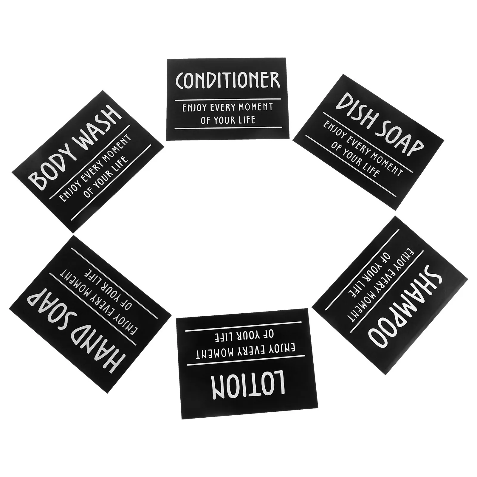 1Set Waterproof Bottle Label Stickers Shampoo Dispenser Labels Washable Oil Resistant PVC Decals for Bathroom Kitchen