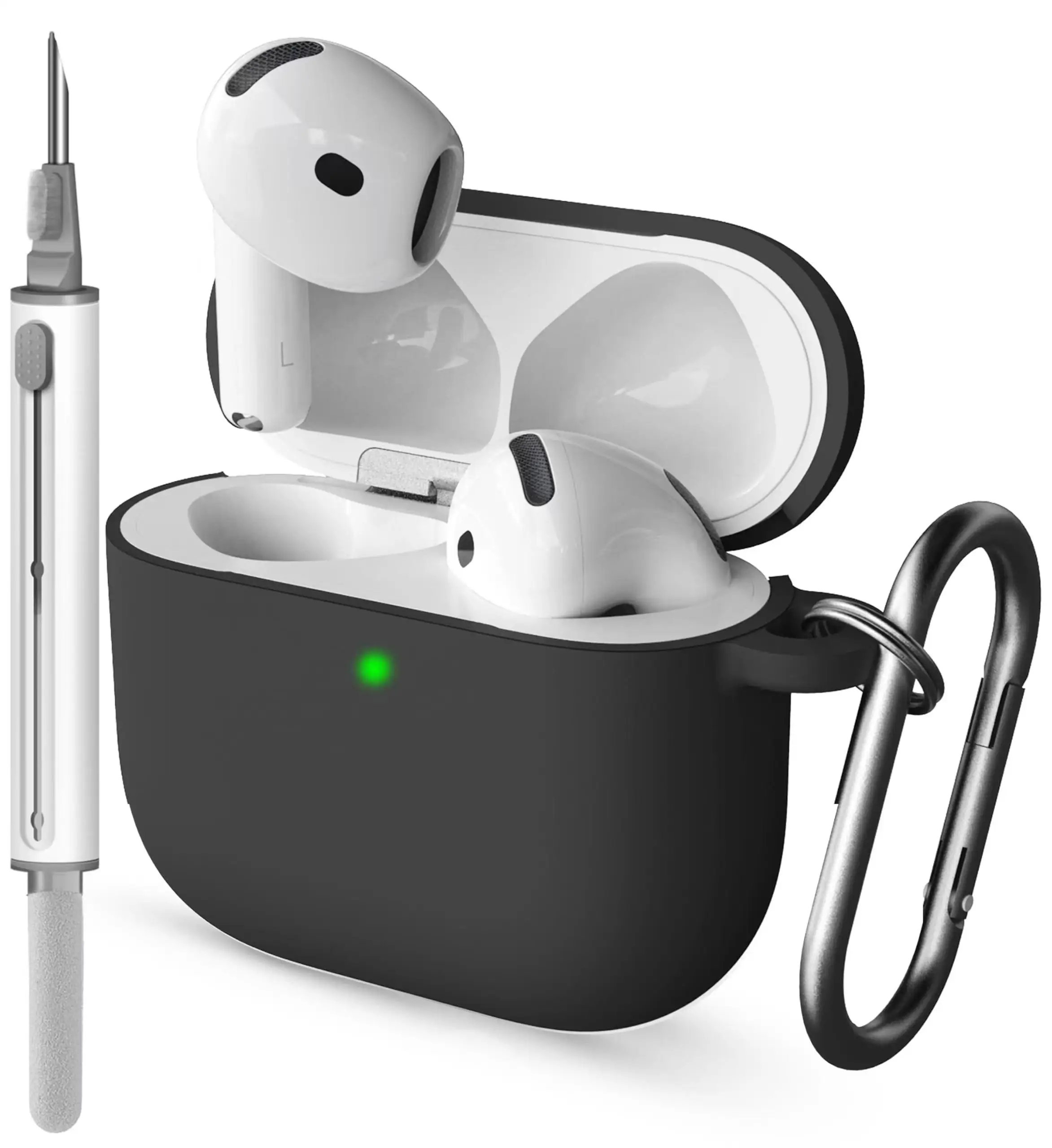 Pokrowiec na AirPods 4. z zestawem do czyszczenia, miękki silikonowy futerał ochronny do etui Apple AirPods 4. generacji dla kobiet i mężczyzn