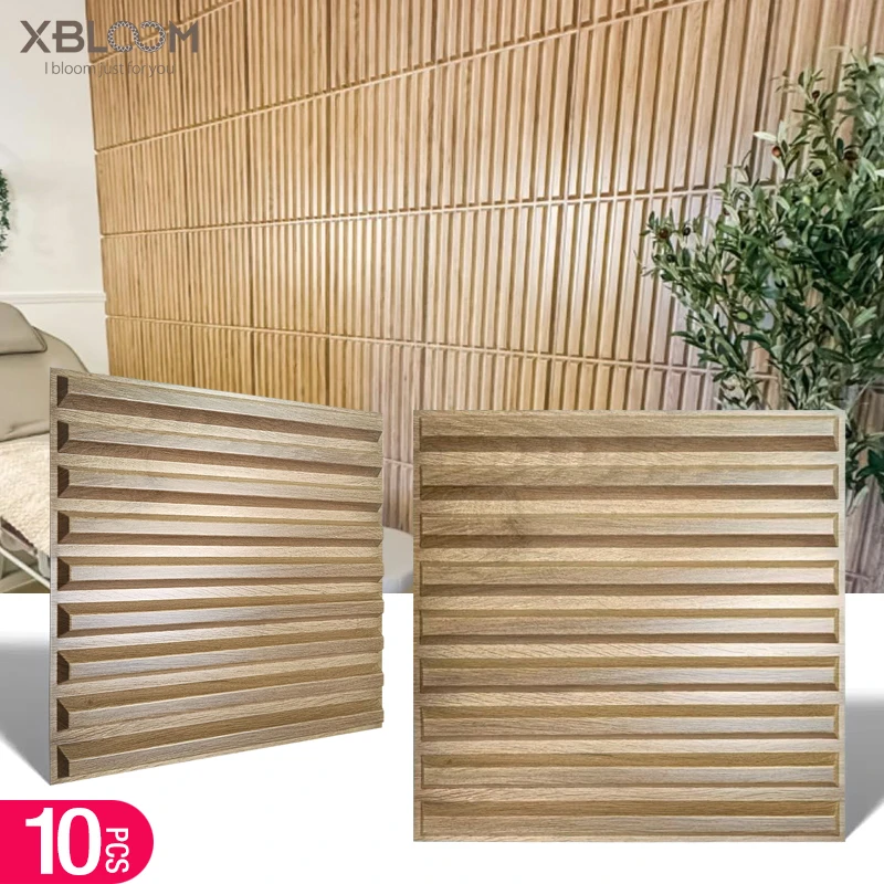 10pcs 30cm Wood grain 3D Stereo Wall Panel Diamond Not self-adhesive tile 3D wall sticker living room Bathroom tile wall paper