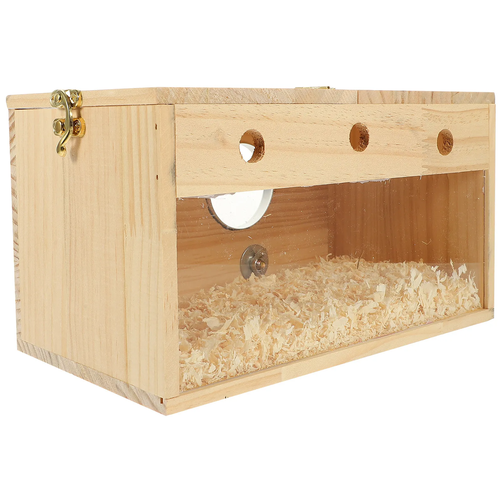 

Деревянная прозрачная гнездовая коробка для птиц: для разведения попугаев, корелл, неразлучников. Аксессуар для птиц для сада и балкона.