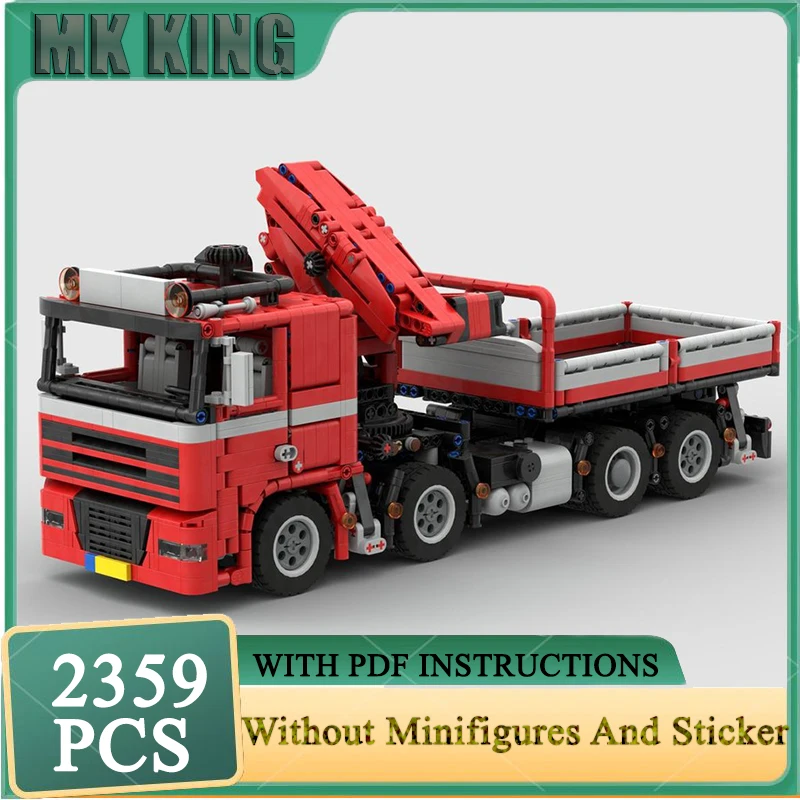 

Urban Truck Moc Building Block DAF XF Foldable Crane Modular Building Model Technology Brick DIY Assembly Toy Holiday Gifts